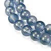 Frosted Transparent Glass Bead Strands X1-GLAA-P065-8mm-10-4