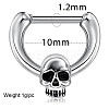 304 Stainless Steel Skull Circular/Horseshoe Barbell Nose Rings WG89838-01-3