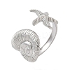 304 Stainless Steel Open Cuff Rings for Women RJEW-A079-03B-P-4