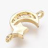 Brass Micro Pave Cubic Zirconia Links ZIRC-G098-71G-2