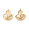 304 Stainless Steel Pave Crystal Rhinestone and ABS Imitation Pearl Resin Pendants STAS-T069-87A-1