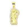 Rack Plating Brass Micro Pave Clear Cubic Zirconia Pendants KK-B091-30G-03-1