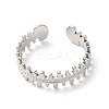 Non-Tarnish 304 Stainless Steel Zipper Shape Open Cuff Ring for Women RJEW-K245-36P-1