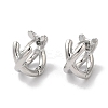 Crossing Double Band Brass Hoop Earrings for Women EJEW-U008-06P-1