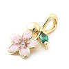 Brass Micro Pave Cubic Zirconia Pendants KK-Q029-03G-2
