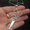 Vintage Alloy Scissors Shaped Pendant Necklaces for Women FS-WG6A66B-01-3