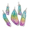 Electroplated Raw Rough Natural Quartz Crystal Big Pendants G-A229-02P-01-1