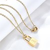 304 Stainless Steel Rolo Chain Pendant Necklaces NJEW-S444-01G-01-1