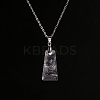 Natural Quartz Crystal Trapezoid Pendant Necklaces PW-WG52881-04-1