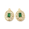 Brass Micro Pave Clear Cubic Zirconia Pendants KK-Z073-25G-1