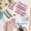 40 Yards 10 Styles Flat Flower Printed Polyester Elastic Cord OCOR-WR0001-48-4