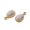 Natural Blue Lace Agate Teardrop Charms STAS-B074-04G-02-2