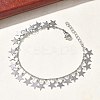 304 Stainless Steel Charm Bracelets for Women BJEW-D466-06P-1