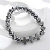 Natural Titanium Hertz Beads Stretch Bracelets for Women Men BJEW-R015-01-3
