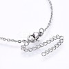 Brass Cubic Zirconia Pendant Necklaces NJEW-H486-03-4