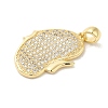 Brass Micro Pave Clear Cubic Zirconia Pendants KK-Z073-21G-2