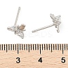 Brass Micro Pave Clear Cubic Zirconia Stud Earrings EJEW-R016-26P-11-5