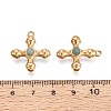 Natural Gray Aventurine & 304 Stainless Steel Cross Pendants STAS-H221-01G-01-3