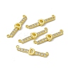 Rack Plating Brass Micro Pave Clear Cubic Zirconia Connector Charms KK-C007-37G-D-1
