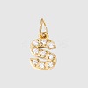 Stainless Steel Cubic Zirconia Pendants with Jump Rings X-FIND-PW0024-08S-1