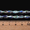 AB Color Plated Transparent Glass Teardrop Beads Strands EGLA-T029-08A-4