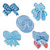 15Pcs 5 Styles Bowknot Theme Self Adhesive Computerized Embroidery Cloth Iron on/Sew on Patches DIY-AR0004-84-2
