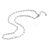 304 Stainless Steel Paperclip Chain Necklaces for Women Men NJEW-G161-01P-4