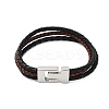 Braided Microfiber Leather Cord Bracelets for Women Men BJEW-D304-17P-02-2