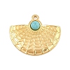 Bohemian Style 304 Stainless Steel with Synthetic Turquoise Pendants LS-STAS-G381-02G-01-1