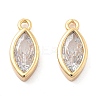 Brass Micro Pave Clear Cubic Zirconia Charms KK-G516-27G-1