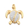 304 Stainless Steel Polymer Clay Rhinestone Pendants RESI-R155-012G-03-1