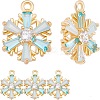 Brass Micro Pave Pale Turquoise Cubic Zirconia Charms ZIRC-BBC0001-09-1