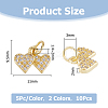 10Pcs 2 Colors Rack Plating Brass & Clear Cubic Zirconia Pendants KK-HS0001-11-2