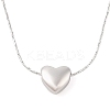 Non-Tarnish 304 Stainless Steel Boston Link Chain Heart Pendant Necklaces for Women NJEW-Z046-01P-1