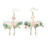 Natural Green Aventurine Chips Dangle Earrings EJEW-S214-01F-1