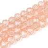 Transparent Crackle Glass Beads Strands GLAA-N053-8mm-09-1