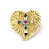Brass Micro Pave Cubic Zirconia Pendants KK-S510-35G-02-1