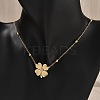 304 Stainless Steel Clover Pendant Necklaces NJEW-V001-09G-5