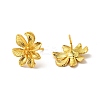 Rack Plating Brass Flower Stud Earrings for Women EJEW-F288-17-3