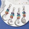 Natural & Synthetic Mixed Gemstone Chip Pendant Decorations HJEW-JM01685-2