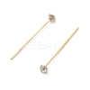 Brass Micro Pave Clear Cubic Zirconia Head Pins KK-M306-09G-03-3
