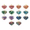 14Pcs 7 Colors Transparent Resin Natural Imperial Jasper Dyed Chips Pendants G-TA0001-39-22