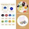 Craftdady 32Pcs 8 Colors Handmade Evil Eye Lampwork Beads LAMP-CD0001-20-3