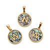 PVD Vacuum Plating 304 Stainless Steel with Paua Shell Pendants STAS-G268-02W-G-1