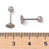 304 Stainless Steel Stud Earring Findings STAS-U056-04B-P-3