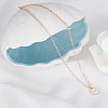 1Pc Zinc Alloy White Enamel Round with Letter Pendant Necklaces NJEW-LP0002-88G-M-3