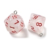 7Pcs 7 Styles Transparent Resin Polyhedral Dice Pendants Set RESI-A029-01L-2