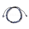 6mm Round Natural Sodalite Braided Bead Bracelets BJEW-C067-01A-03-2