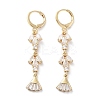 Fan Rack Plating Golden Brass Dangle Leverback Earrings EJEW-A030-04G-02-1