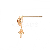 Brass Micro Pave Clear Cubic Zirconia Earring Findings KK-T062-216G-NF-5